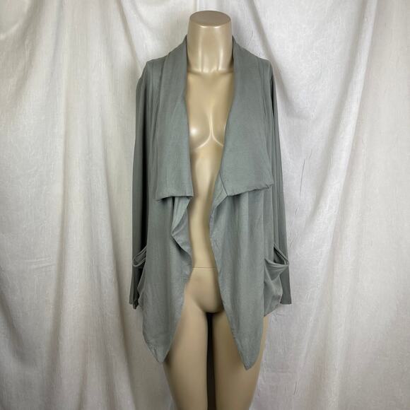 Forever 21 Gray Slouchy Waterfall Duster Blazer Jacket Cozy Draping Size Small - Picture 1 of 16